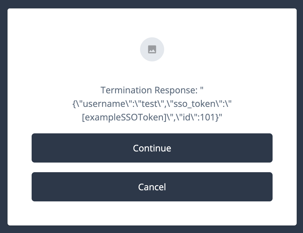 Screenshot of the termination response in state