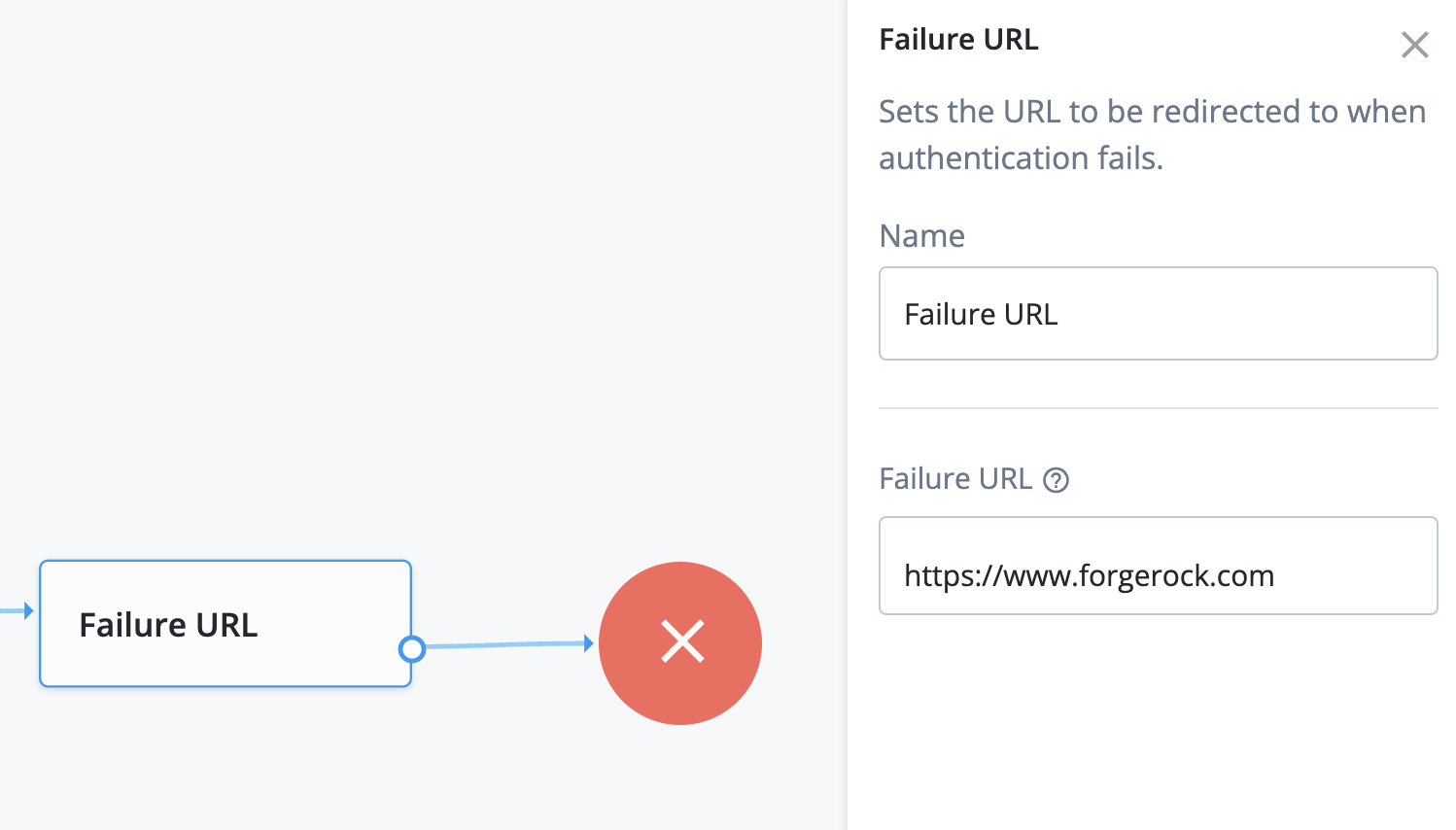 Screenshot of the Failure URL Node