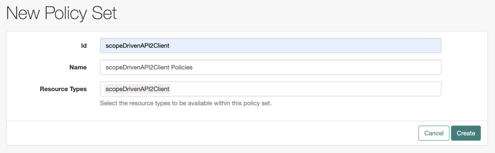 Screenshot of Configuring the Policy Set