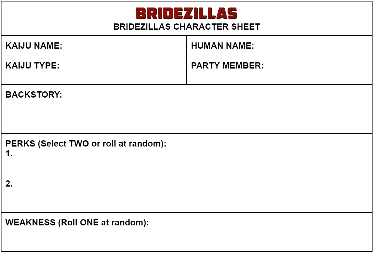 Bridezillas v1 character sheet