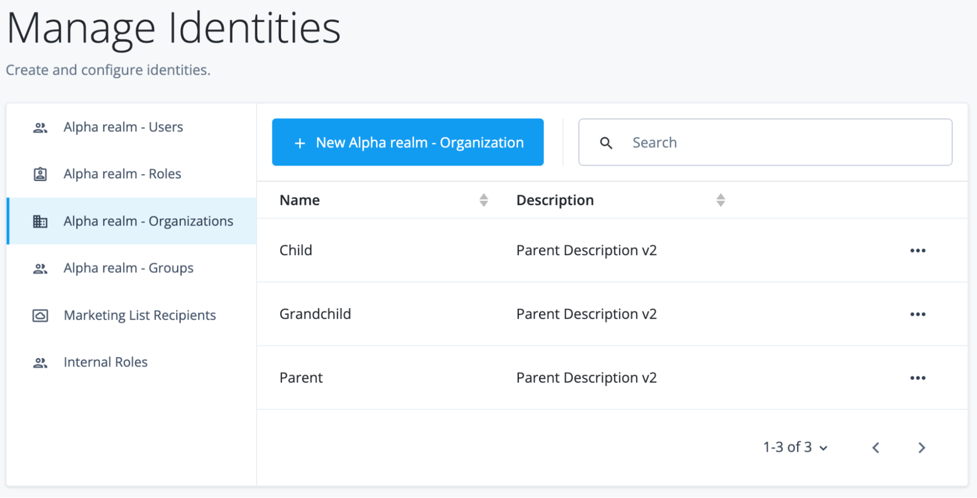 Screenshot of both the Child and Granchild inheriting the description from the Parent